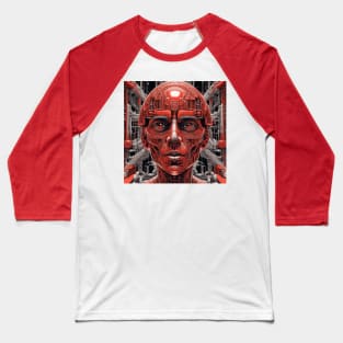 techno red robot in the future Baseball T-Shirt